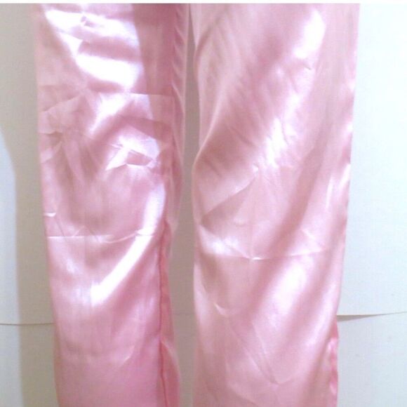 Pink Satin Feather Trim Pajama Pants Sz S NWOT - Picture 6 of 8